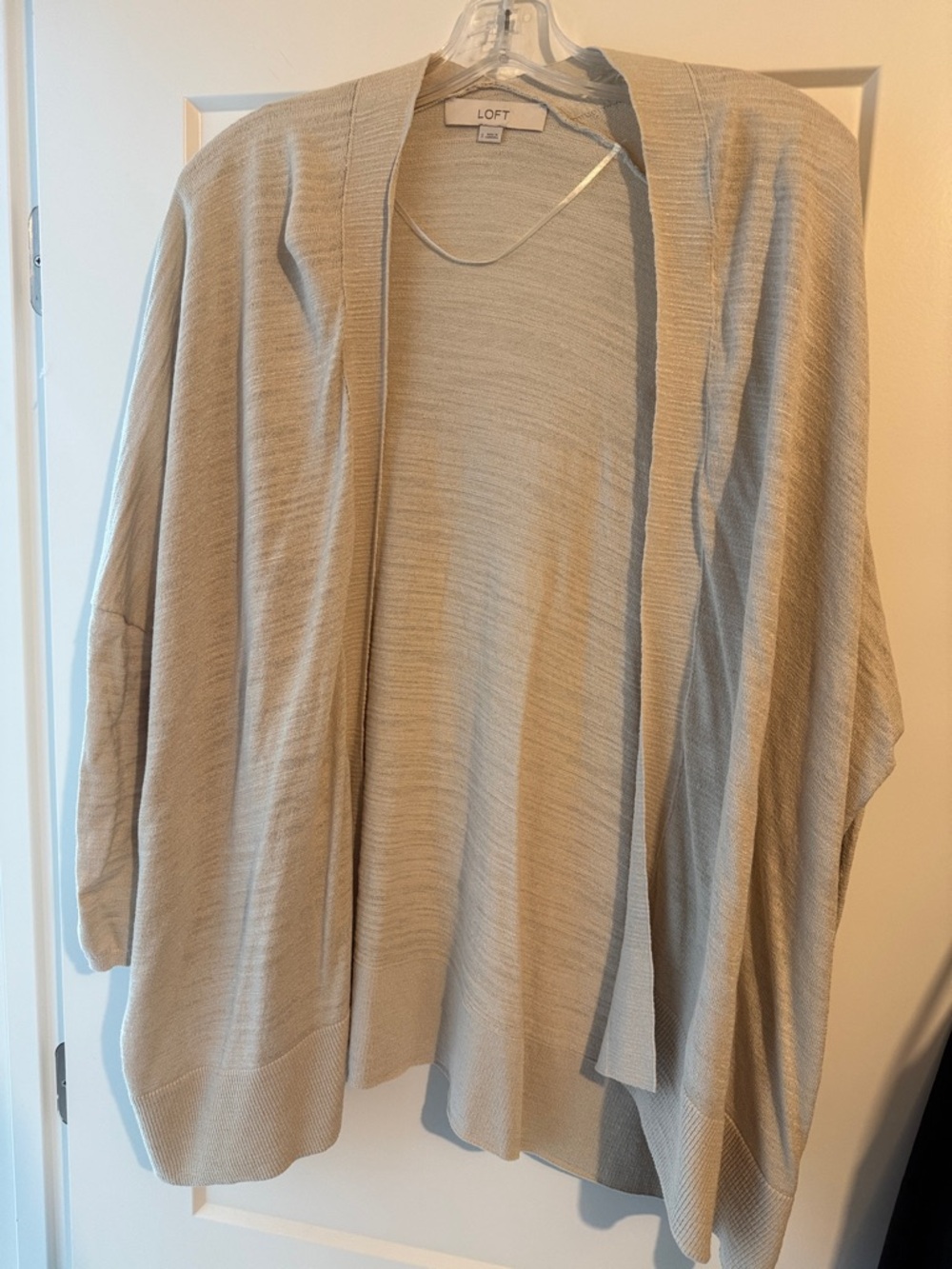 LOFT Light Beige Open-Front Women's Cardigan